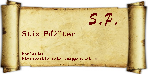 Stix Péter névjegykártya