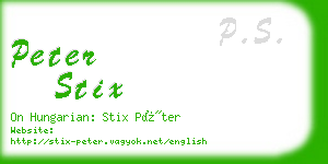 peter stix business card